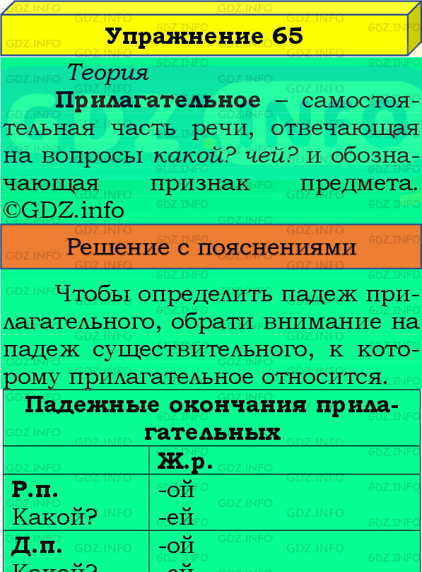 Фото подробного решения: Номер №65, Часть 2 из ГДЗ по Русскому языку 4 класс: Канакина В.П.