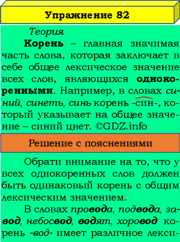 Фото подробного решения: Номер №82, Часть 1 из ГДЗ по Русскому языку 4 класс: Канакина В.П.