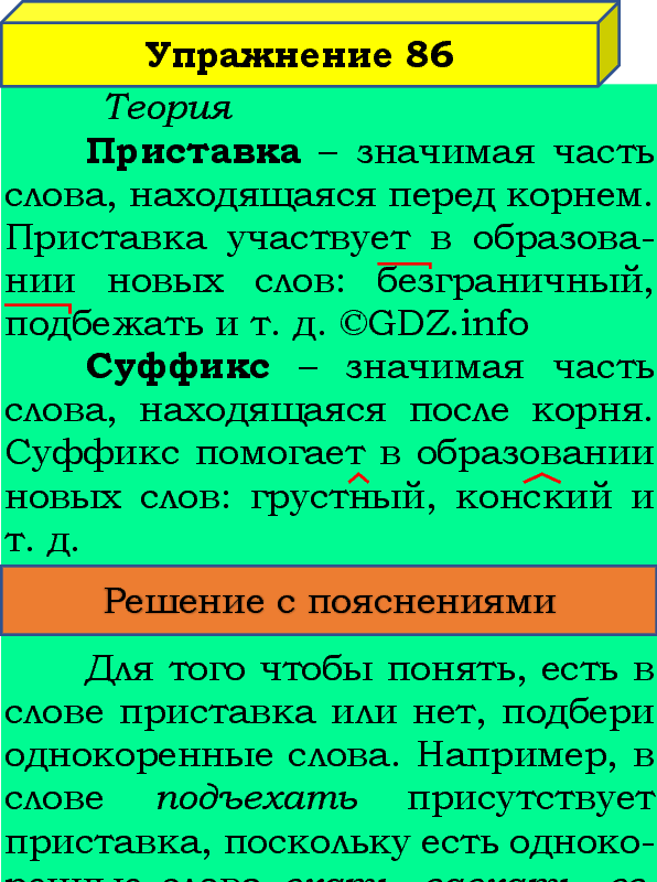 Фото подробного решения: Номер №86, Часть 1 из ГДЗ по Русскому языку 4 класс: Канакина В.П.