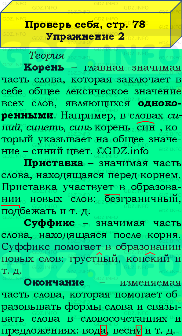 Фото подробного решения: Проверь себя, страница 78 №2, Часть 1 из ГДЗ по Русскому языку 4 класс: Канакина В.П.