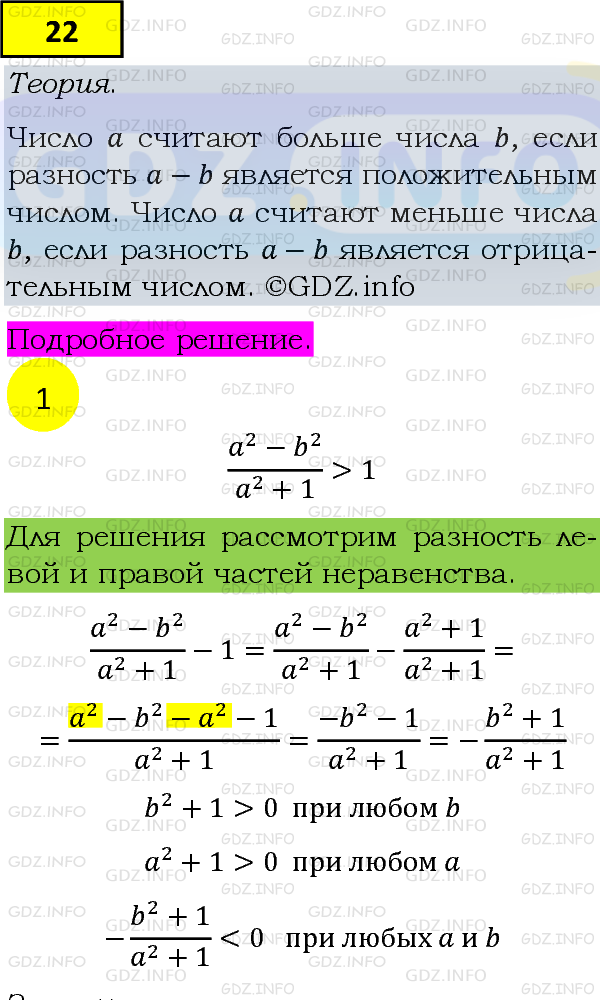 Фото подробного решения: Номер №22 из ГДЗ по Алгебре 9 класс: Мерзляк А.Г.
