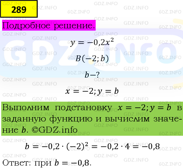 Фото подробного решения: Номер №289 из ГДЗ по Алгебре 9 класс: Мерзляк А.Г.