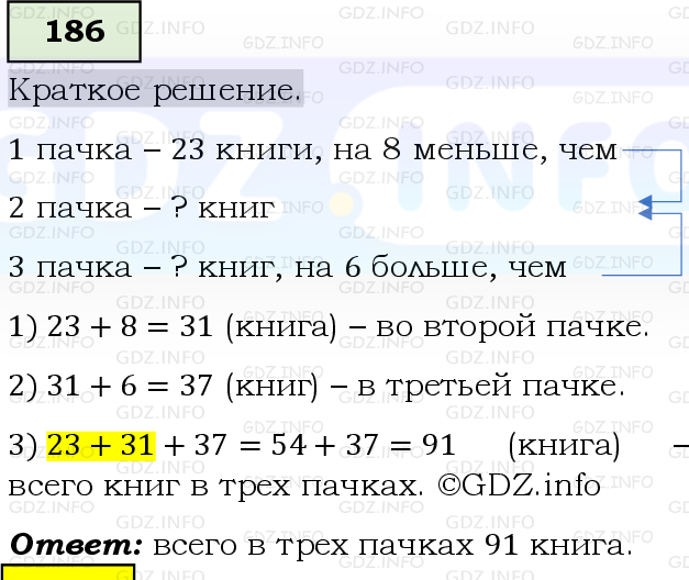 Фото решения 6: Номер №186, Часть 1 из ГДЗ по Математике 5 класс: Виленкин Н.Я. 2019г.