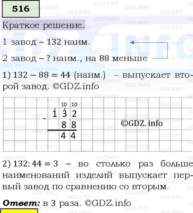 Фото решения 6: Номер №516, Часть 1 из ГДЗ по Математике 5 класс: Виленкин Н.Я. 2019г.