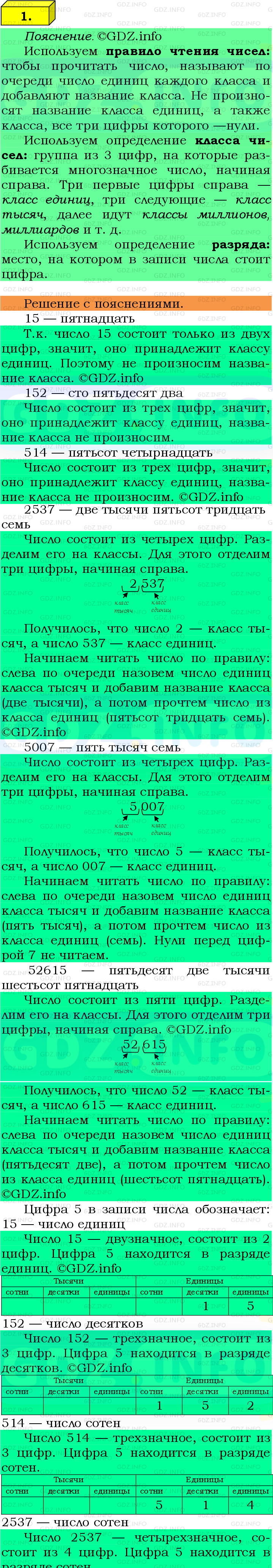 Фото подробного решения: Номер №1, Часть 1 из ГДЗ по Математике 5 класс: Виленкин Н.Я.