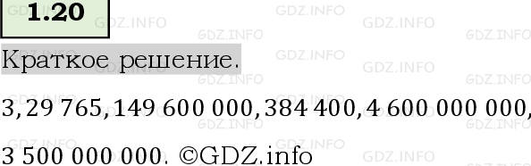 Фото решения 6: Номер №1.20, Часть 1 из ГДЗ по Математике 5 класс: Виленкин Н.Я. 2023г.