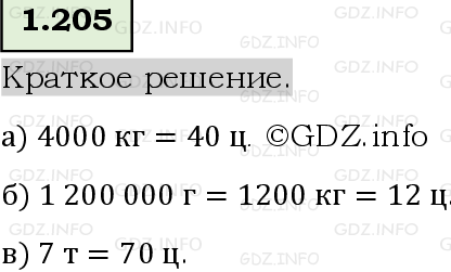 Фото решения 6: Номер №1.205, Часть 1 из ГДЗ по Математике 5 класс: Виленкин Н.Я. 2023г.
