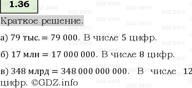 Фото решения 6: Номер №1.36, Часть 1 из ГДЗ по Математике 5 класс: Виленкин Н.Я. 2023г.