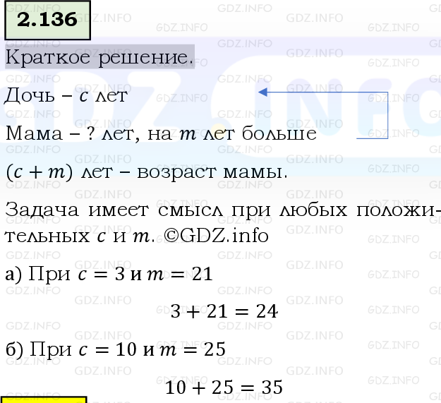 Фото решения 6: Номер №2.136, Часть 1 из ГДЗ по Математике 5 класс: Виленкин Н.Я. 2023г.