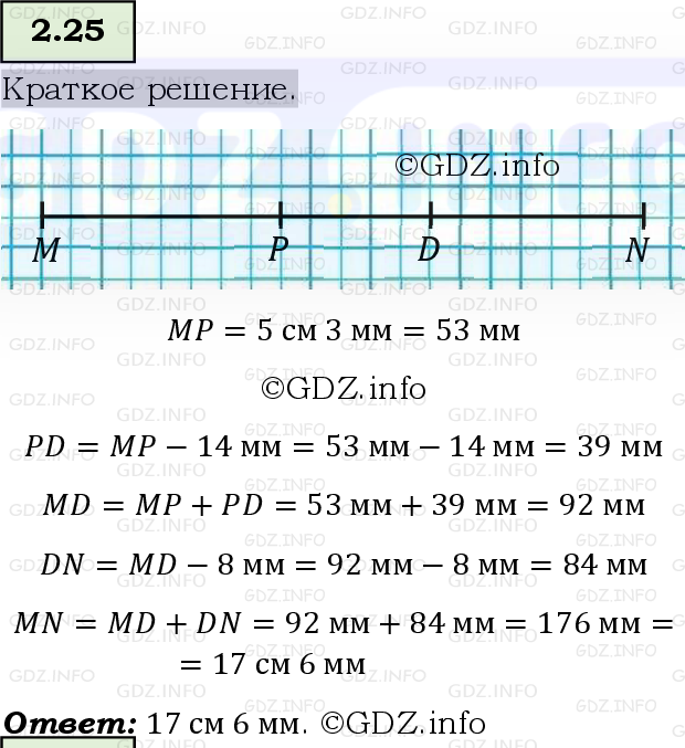 Фото решения 6: Номер №2.25, Часть 1 из ГДЗ по Математике 5 класс: Виленкин Н.Я. 2023г.