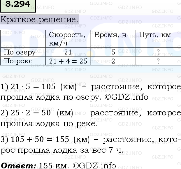 Фото решения 6: Номер №3.294, Часть 1 из ГДЗ по Математике 5 класс: Виленкин Н.Я. 2023г.