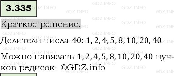 Фото решения 6: Номер №3.335, Часть 1 из ГДЗ по Математике 5 класс: Виленкин Н.Я. 2023г.