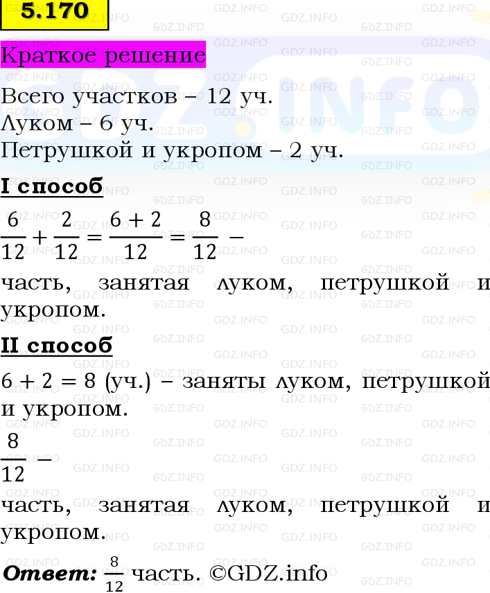 Фото решения 6: Номер №5.170, Часть 2 из ГДЗ по Математике 5 класс: Виленкин Н.Я. 2023г.