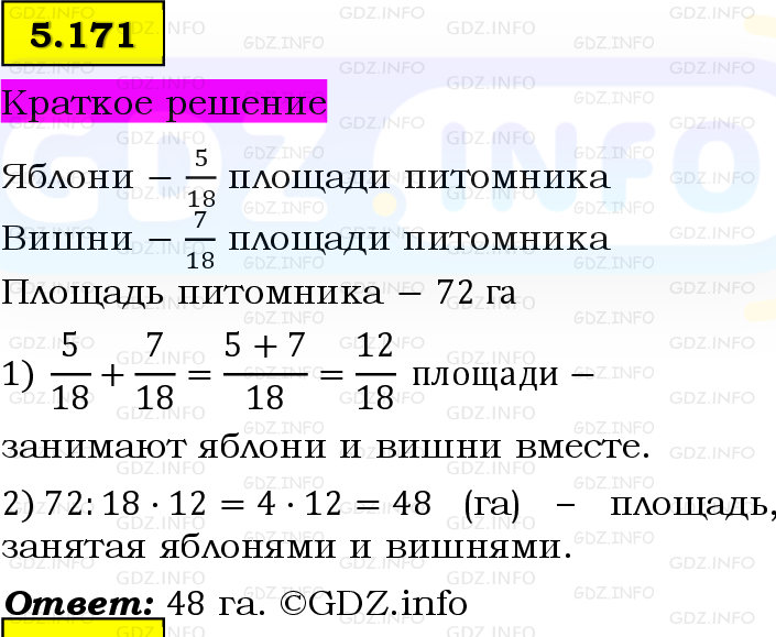Фото решения 6: Номер №5.171, Часть 2 из ГДЗ по Математике 5 класс: Виленкин Н.Я. 2023г.