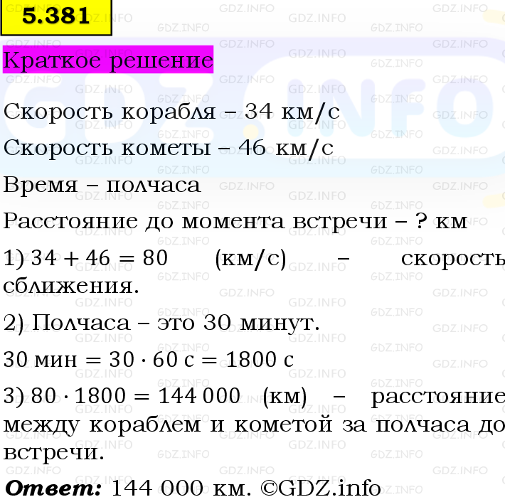 Фото решения 6: Номер №5.381, Часть 2 из ГДЗ по Математике 5 класс: Виленкин Н.Я. 2023г.