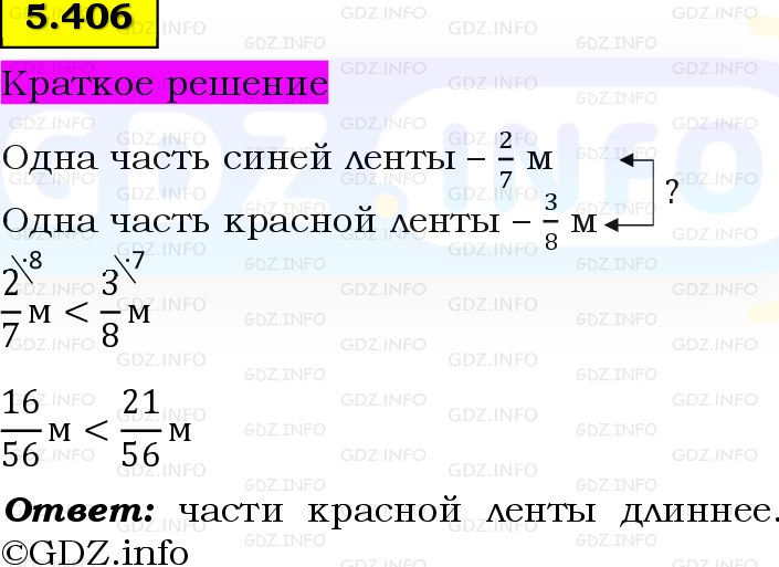 Фото решения 6: Номер №5.406, Часть 2 из ГДЗ по Математике 5 класс: Виленкин Н.Я. 2023г.