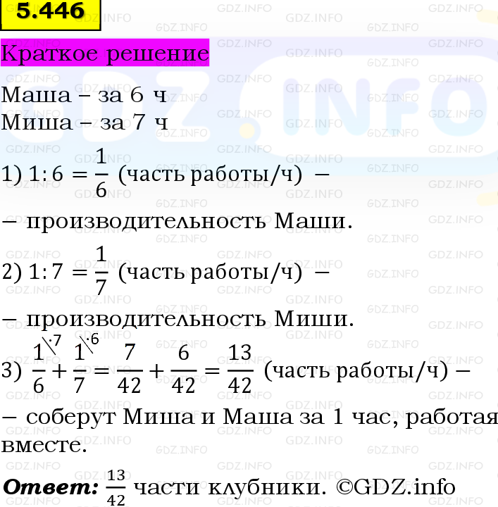 Фото решения 6: Номер №5.446, Часть 2 из ГДЗ по Математике 5 класс: Виленкин Н.Я. 2023г.
