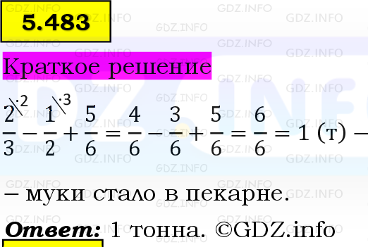 Фото решения 6: Номер №5.483, Часть 2 из ГДЗ по Математике 5 класс: Виленкин Н.Я. 2023г.