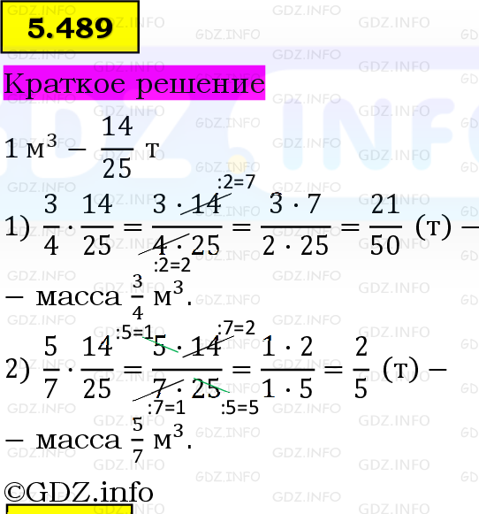 Фото решения 6: Номер №5.489, Часть 2 из ГДЗ по Математике 5 класс: Виленкин Н.Я. 2023г.