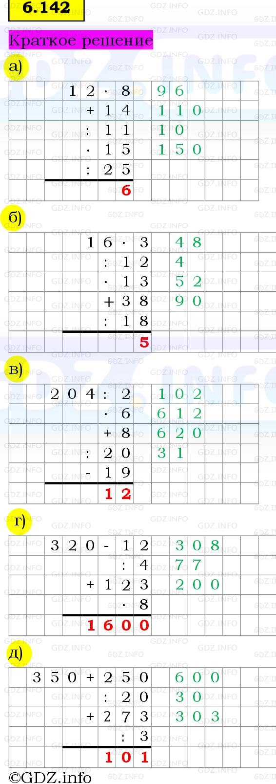 Фото решения 6: Номер №6.142, Часть 2 из ГДЗ по Математике 5 класс: Виленкин Н.Я. 2023г.