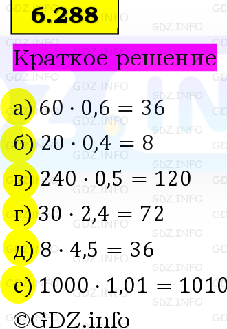 Фото решения 6: Номер №6.288, Часть 2 из ГДЗ по Математике 5 класс: Виленкин Н.Я. 2023г. Фото решения 6: Номер №6.288, Часть 2 из ГДЗ по Математике 5 класс: Виленкин Н.Я. 2023г.