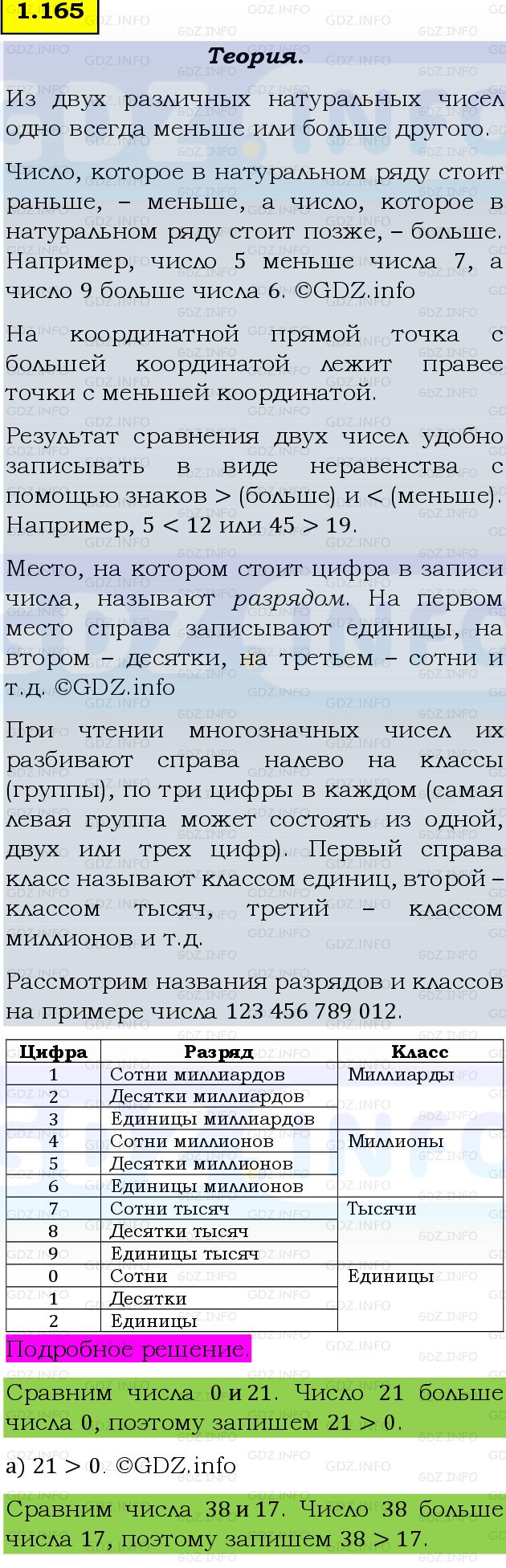 Фото подробного решения: Номер №1.165, Часть 1 из ГДЗ по Математике 5 класс: Виленкин Н.Я.
