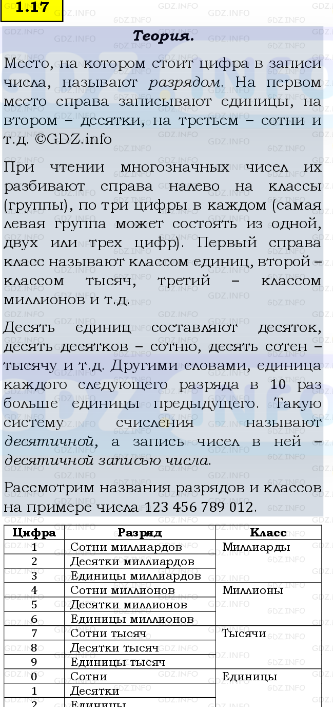 Фото подробного решения: Номер №1.17, Часть 1 из ГДЗ по Математике 5 класс: Виленкин Н.Я.