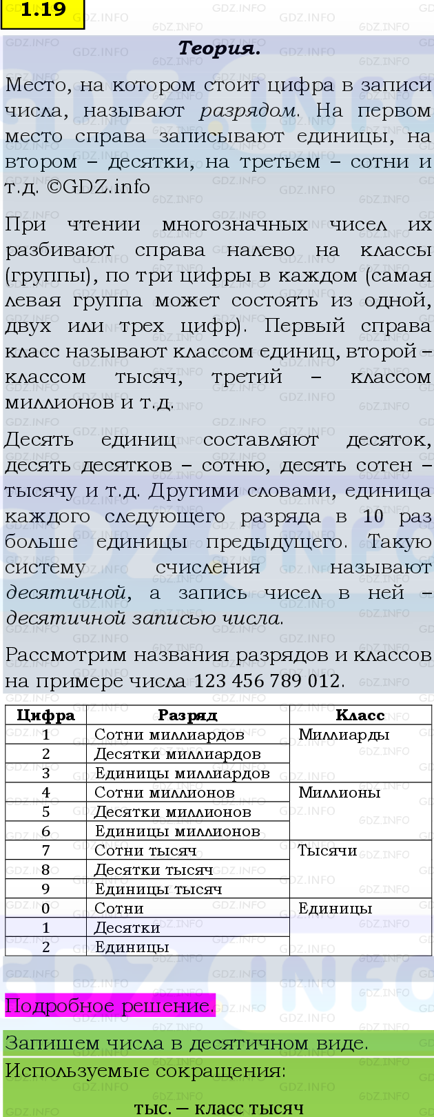 Фото подробного решения: Номер №1.19, Часть 1 из ГДЗ по Математике 5 класс: Виленкин Н.Я.