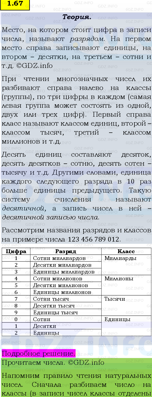 Фото подробного решения: Номер №1.67, Часть 1 из ГДЗ по Математике 5 класс: Виленкин Н.Я.