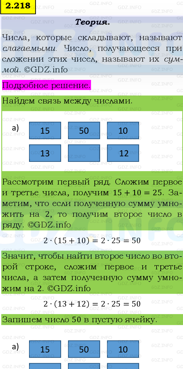 Фото подробного решения: Номер №2.218, Часть 1 из ГДЗ по Математике 5 класс: Виленкин Н.Я.