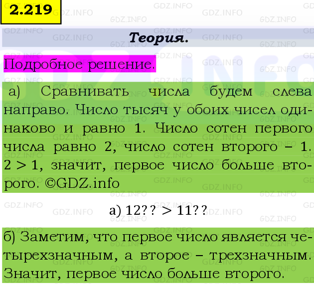 Фото подробного решения: Номер №2.219, Часть 1 из ГДЗ по Математике 5 класс: Виленкин Н.Я.