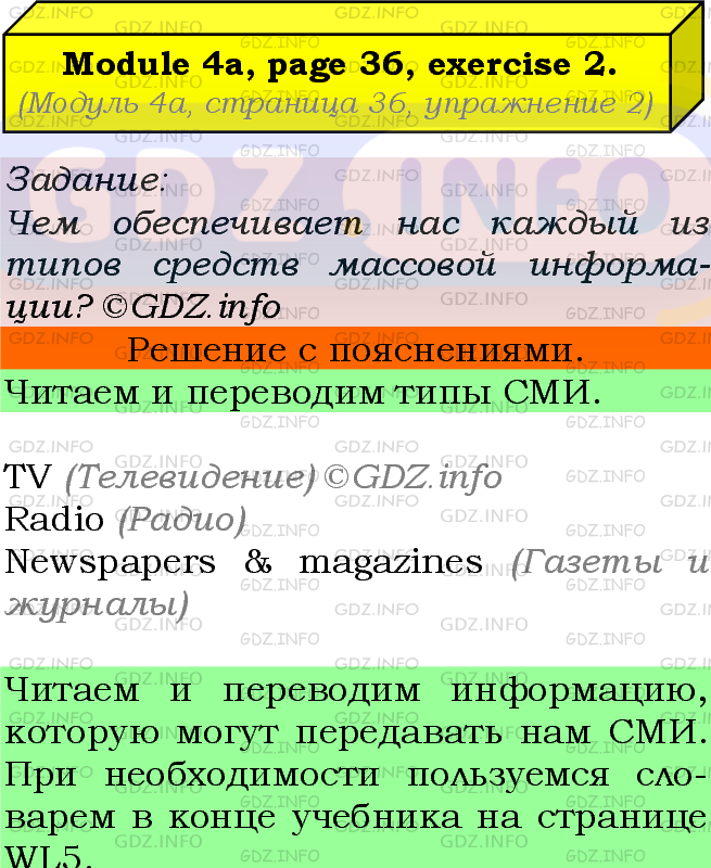 Фото подробного решения: Module 4, Страница 36-37, Номер 2 из ГДЗ по Английскому языку 7 класс: Ваулина (Учебник Spotlight)