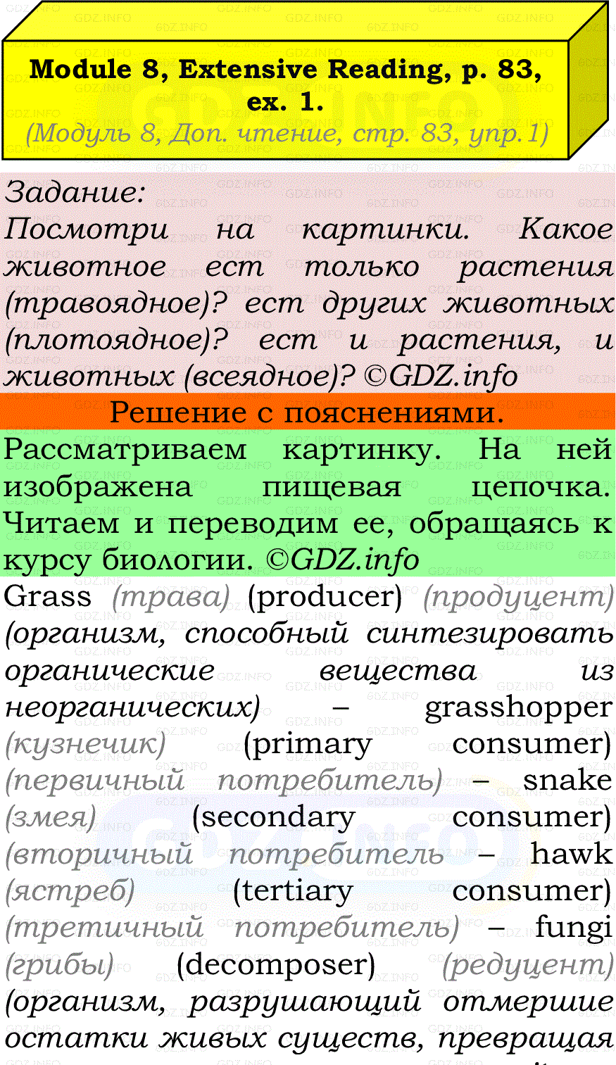 Фото подробного решения: Module 8, Страница 83, Номер 1 из ГДЗ по Английскому языку 7 класс: Ваулина (Учебник Spotlight)