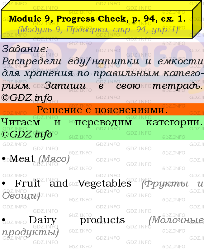 Фото подробного решения: Module 9, Страница 94, Номер 1 из ГДЗ по Английскому языку 7 класс: Ваулина (Учебник Spotlight)