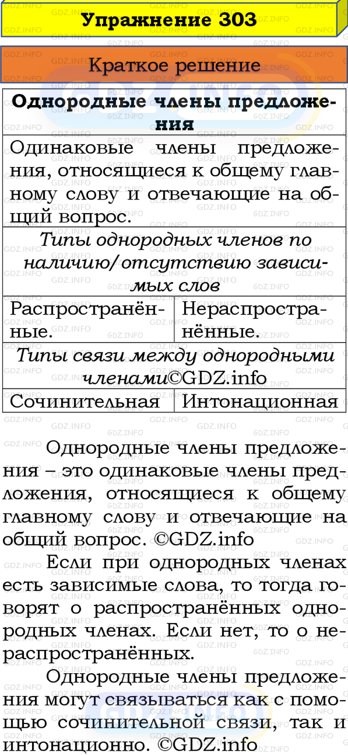 Номер №303 - ГДЗ по Русскому языку 8 класс: Бархударов С.Г.