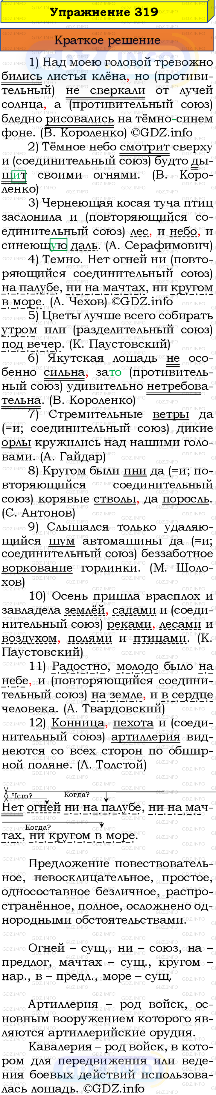 Номер №319 - ГДЗ по Русскому языку 8 класс: Бархударов С.Г.