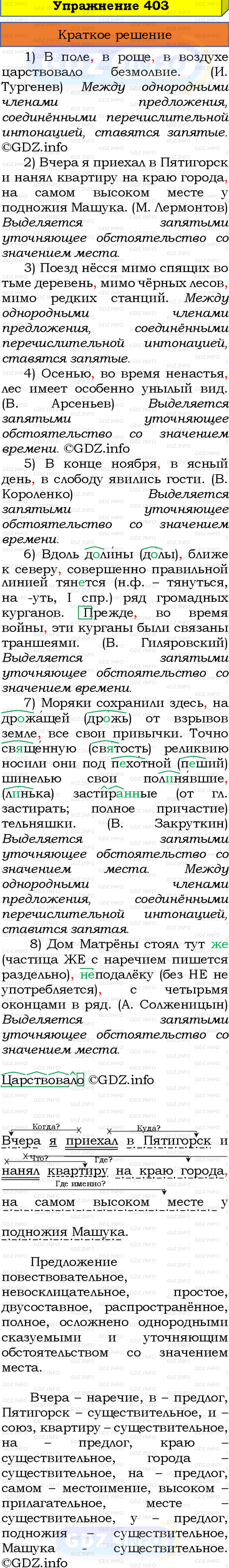 Номер №403 - ГДЗ по Русскому языку 8 класс: Бархударов С.Г.