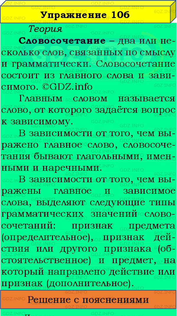 Фото подробного решения: Номер №106 из ГДЗ по Русскому языку 8 класс: Бархударов С.Г.