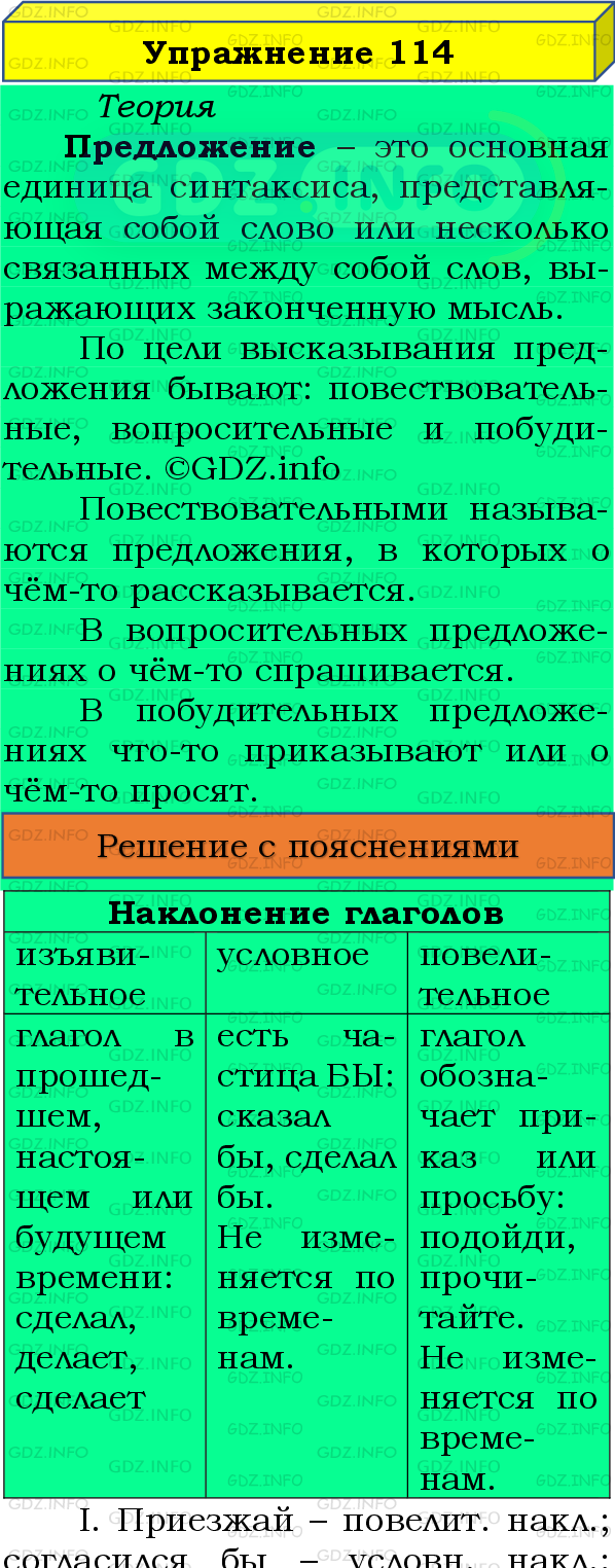 Фото подробного решения: Номер №114 из ГДЗ по Русскому языку 8 класс: Бархударов С.Г.