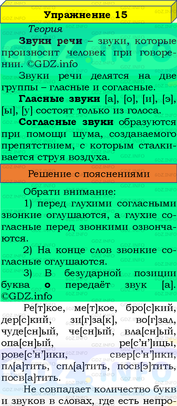 Фото подробного решения: Номер №15 из ГДЗ по Русскому языку 8 класс: Бархударов С.Г.