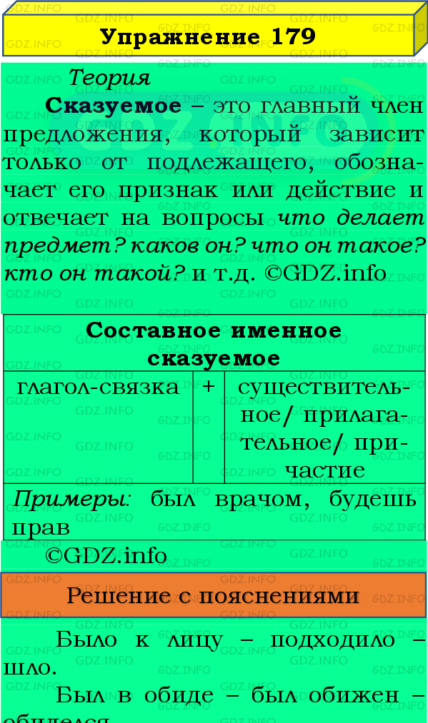 Фото подробного решения: Номер №179 из ГДЗ по Русскому языку 8 класс: Бархударов С.Г.