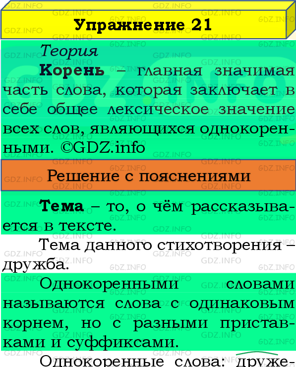 Фото подробного решения: Номер №21 из ГДЗ по Русскому языку 8 класс: Бархударов С.Г.