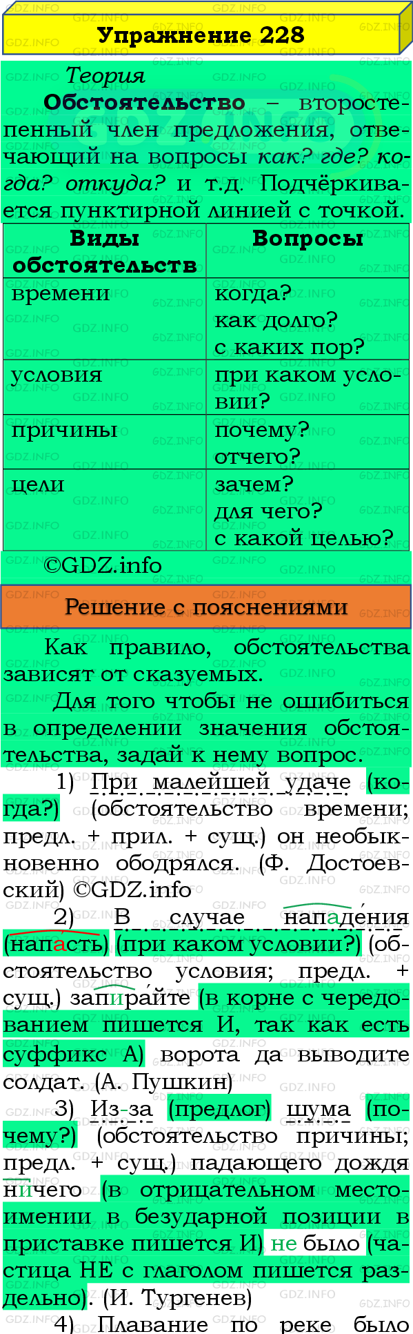 Фото подробного решения: Номер №228 из ГДЗ по Русскому языку 8 класс: Бархударов С.Г.
