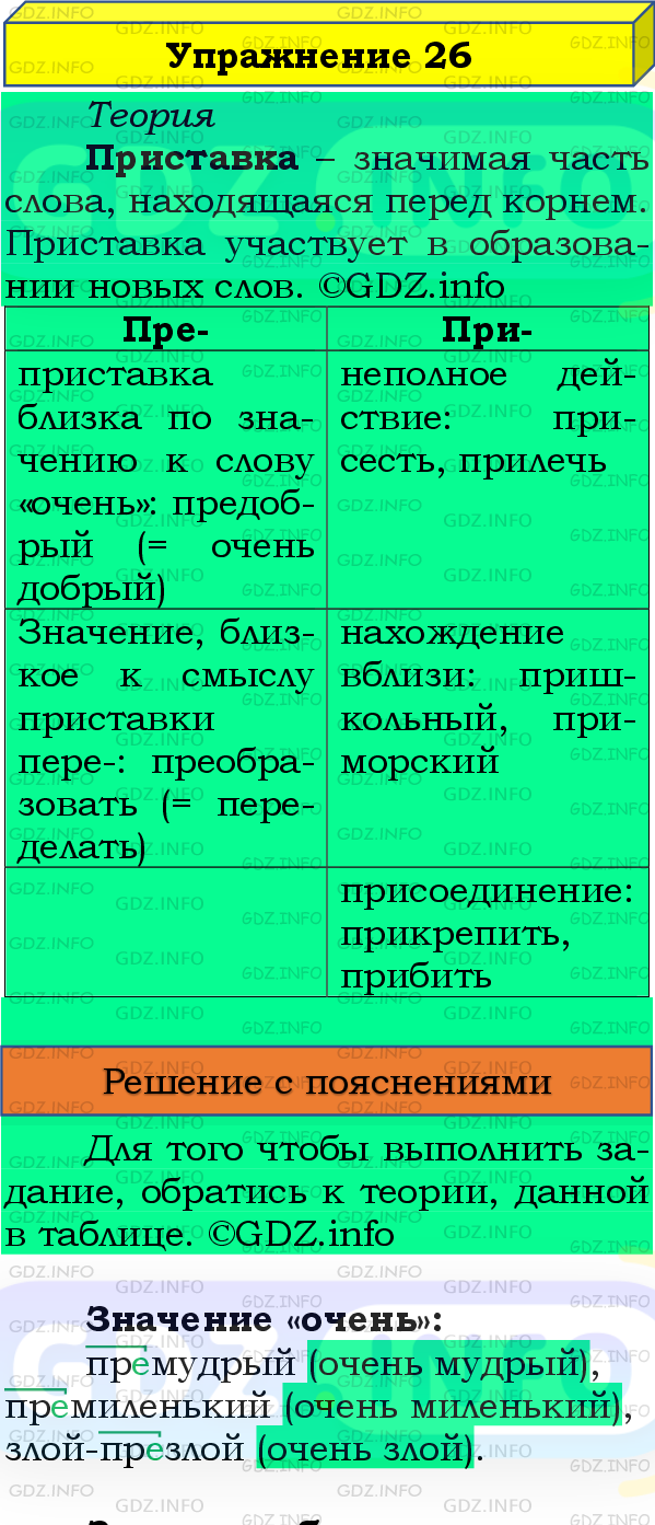 Фото подробного решения: Номер №26 из ГДЗ по Русскому языку 8 класс: Бархударов С.Г.