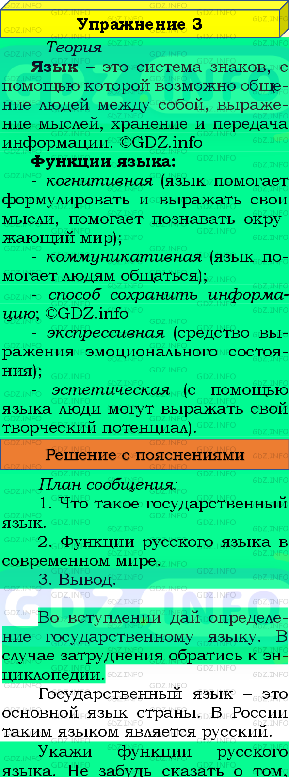 Фото подробного решения: Номер №3 из ГДЗ по Русскому языку 8 класс: Бархударов С.Г.