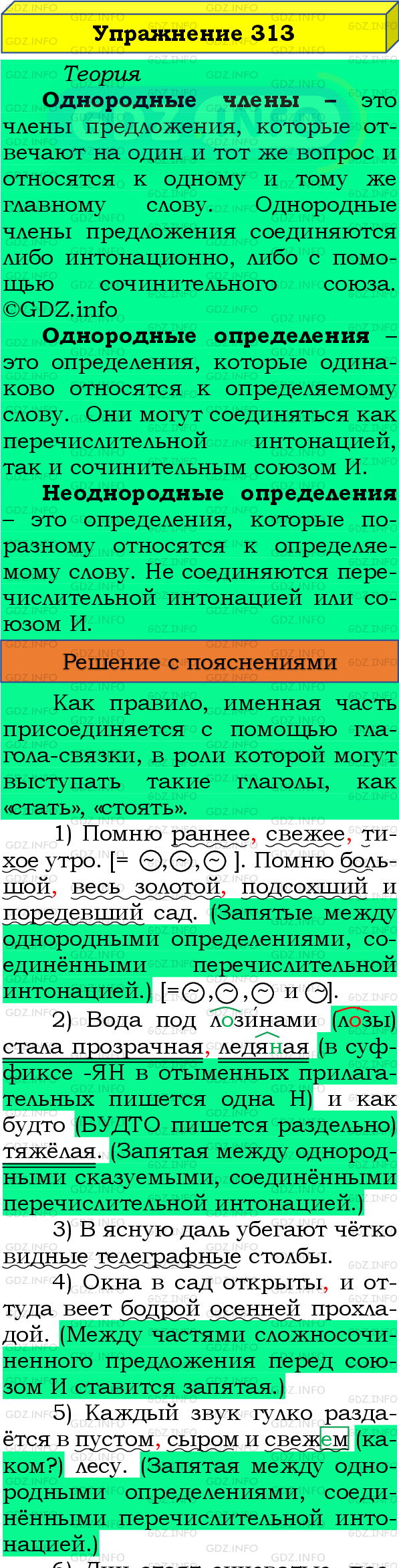 Номер №313 - ГДЗ по Русскому языку 8 класс: Бархударов С.Г.