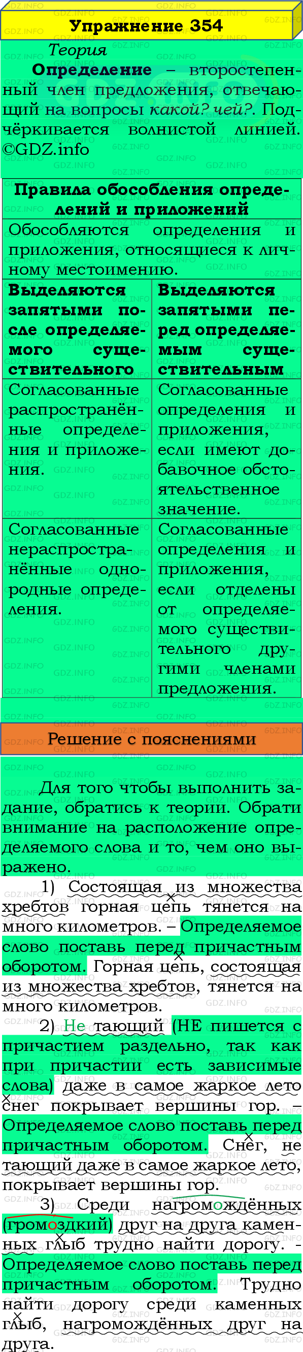 Фото подробного решения: Номер №354 из ГДЗ по Русскому языку 8 класс: Бархударов С.Г.
