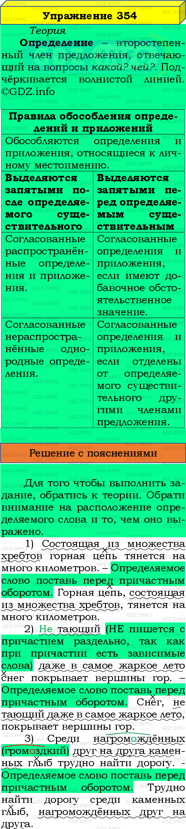 Номер №354 - ГДЗ по Русскому языку 8 класс: Бархударов С.Г.