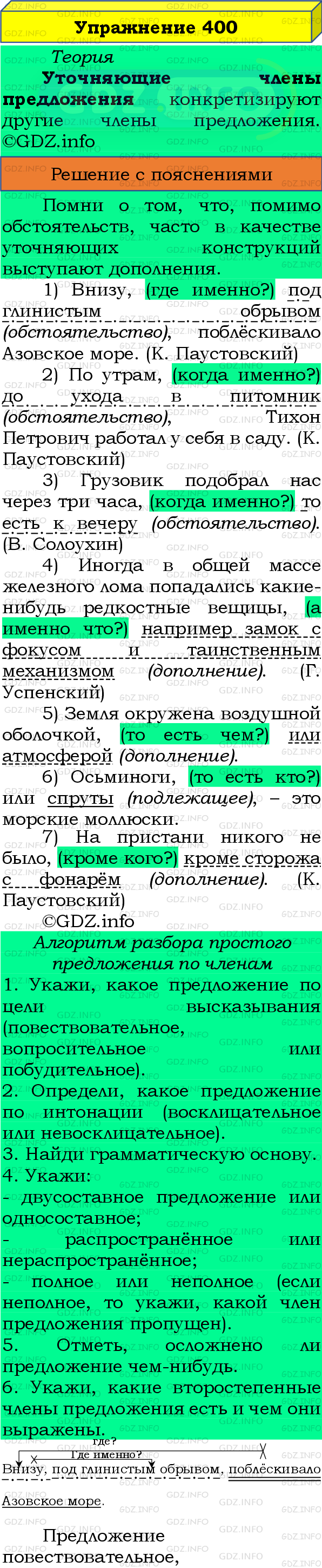 Номер №400 - ГДЗ по Русскому языку 8 класс: Бархударов С.Г.