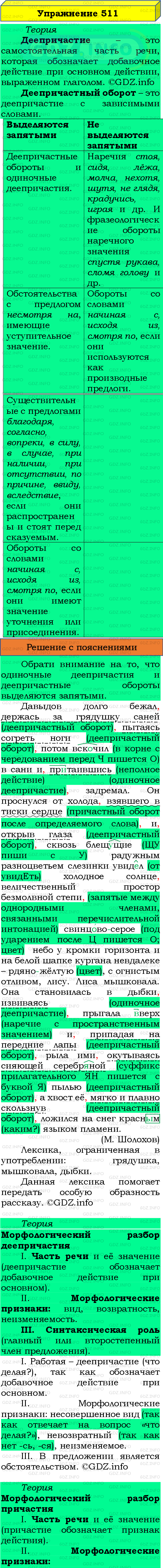 Номер №511 - ГДЗ по Русскому языку 8 класс: Бархударов С.Г.